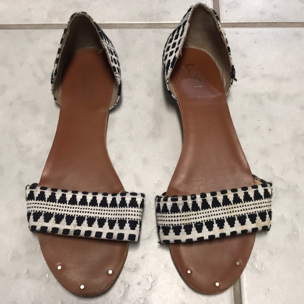 Black and White Loft Sandals